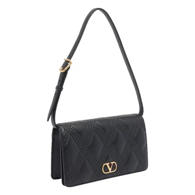 Valentino Quiltie 67 Mini Shoulder Bag In Quilted Nappa In Black