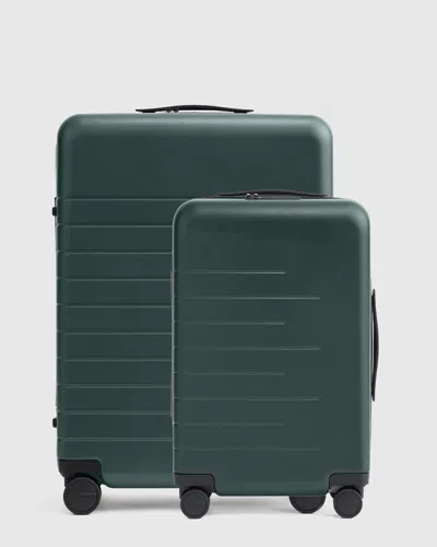 Quince Expandable Carry-on & Medium Check-in Suitcase Bundle In Green