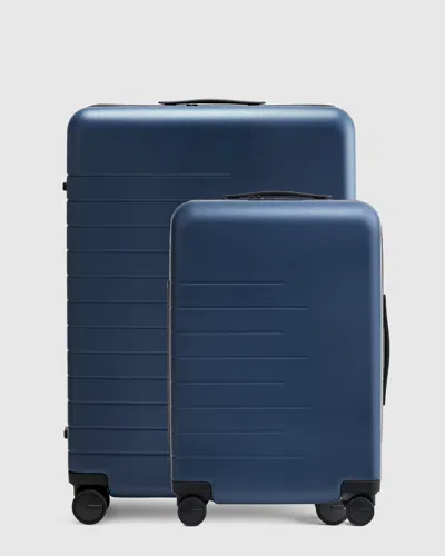 Quince Expandable Carry-on & Large Check-in Suitcase Bundle In Blue