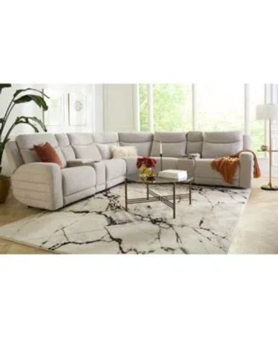 Macy's Krystian Power Headrest Footrest Fabric Sectional Collection Macys Exclusive In Gray