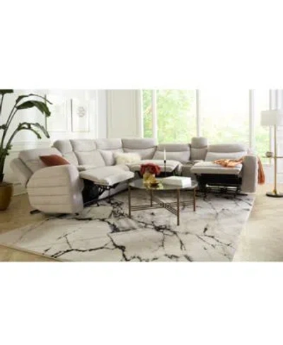 Macy's Krystian Power Headrest Footrest Fabric Sectional Collection Macys Exclusive In Gray