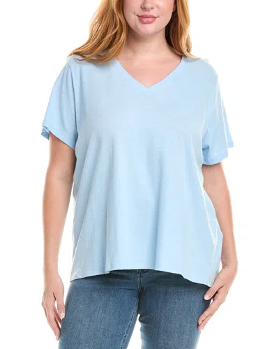 Eileen Fisher V-neck T-shirt In Blue