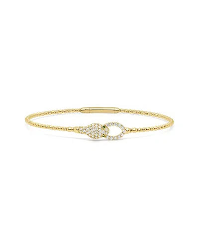 Sabrina Designs 14k 0.38 Ct. Tw. Diamond & Emerald Snake Stackable Bangle In Gold