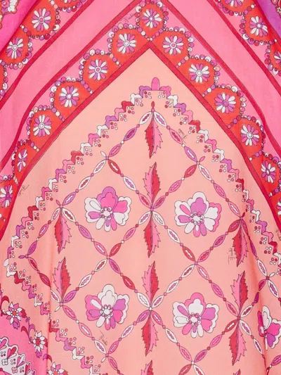 Pucci Tie-sleeve Patterned Beach Dress In Multi