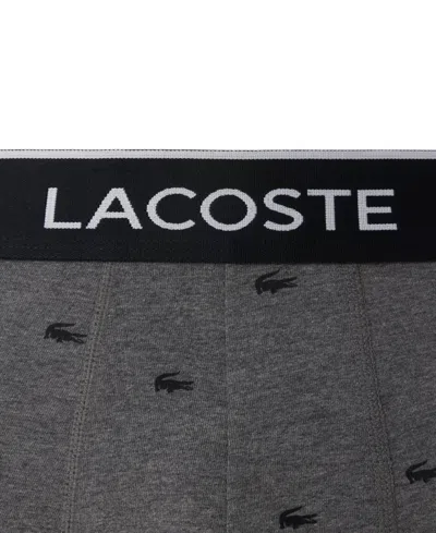 Lacoste Men's 3-pack Regular-fit Stretch Mini-croc Boxer Briefs In Multi