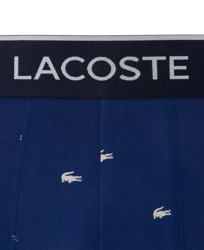 Lacoste Men's 3-pack Regular-fit Stretch Mini-croc Boxer Briefs In Multi