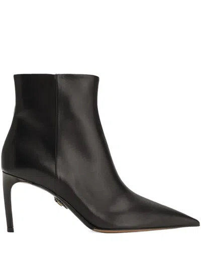 Dolce & Gabbana 75mm Devotion Pointed-toe Ankle Boots In Black