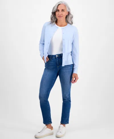 Style & Co Women's Button-up Cardigan, Regular & Petite, Created For Macy's In Blue