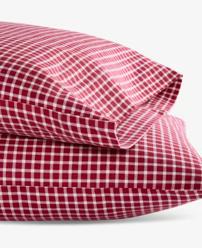 Charter Club Solid Flannel Pillowcase Set, Standard, Exclusively At Macy's In Red