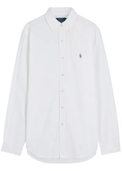 Polo Ralph Lauren Slim-fit Button-down Collar Logo-embroidered Cotton Oxford Shirt In White