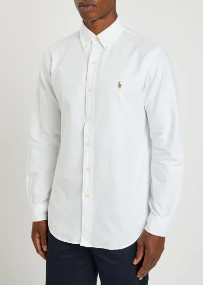 Polo Ralph Lauren Slim-fit Button-down Collar Logo-embroidered Cotton Oxford Shirt In White