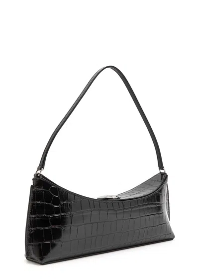 Jacquemus Le Calisson Crocodile-effect Leather Shoulder Bag In Black