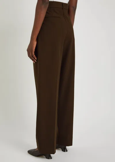 Esse Studios Onus Pleated Woven Trousers In Brown