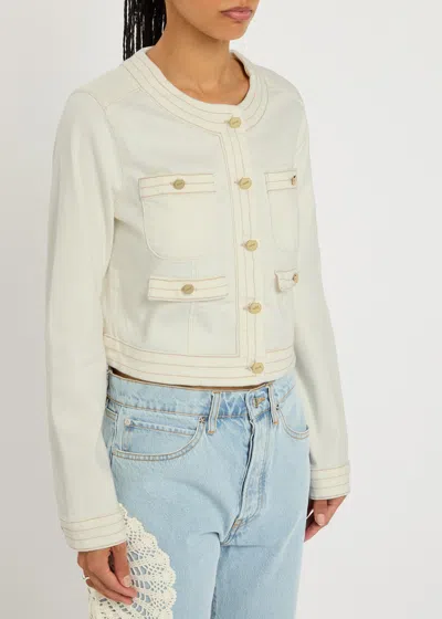 Paige Pocket Button Jacket In White