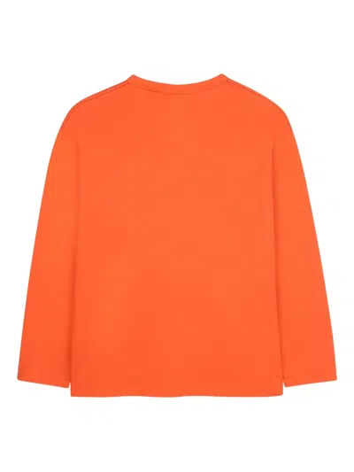 Timberland Logo-print Long-sleeve T-shirt In Orange