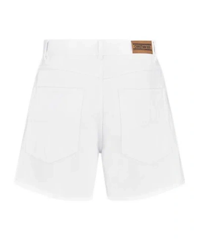 Dior Belt Loop Shorts In White