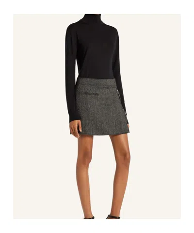 Courrèges Miniskirt With Belt In Gray