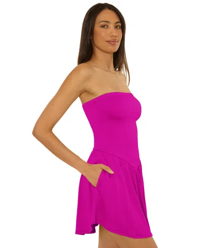 Becca Women's Palma Tube Mini Cover-up Dress In Pink
