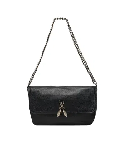 Patrizia Pepe Borsa A Spalla In Pelle Con Tracolla In Catena Black In Black