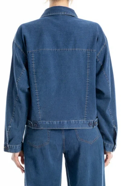 Max Studio Piqué Jacket In Blue
