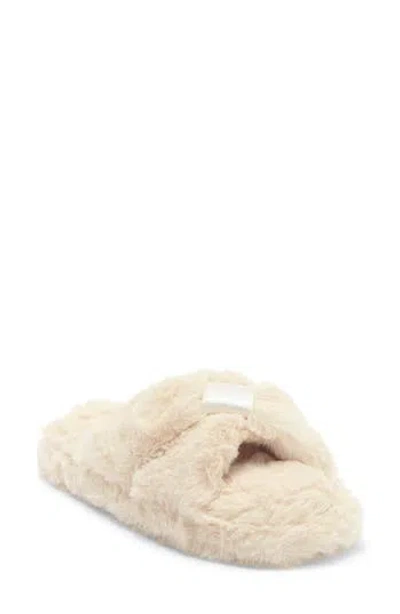 Honeydew The Knot Plush Faux Fur Slide Sandal In Neutral