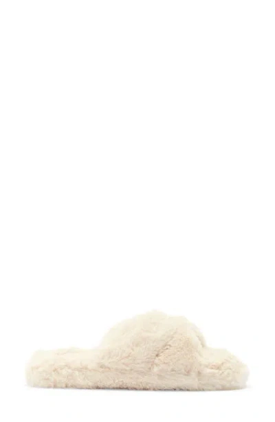 Honeydew The Knot Plush Faux Fur Slide Sandal In Neutral