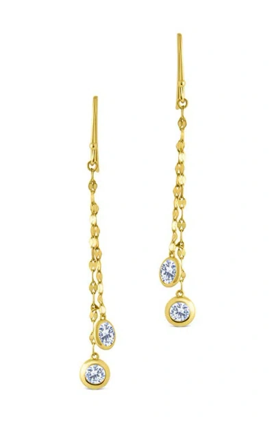 Sterling Forever Idaline Cubic Zirconia Drop Earrings In Gold