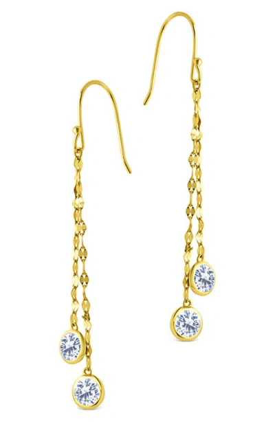 Sterling Forever Idaline Cubic Zirconia Drop Earrings In Gold