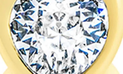 Sterling Forever Jorlyn Cubic Zirconia Heart Micro Huggie Hoop Earrings In Gold