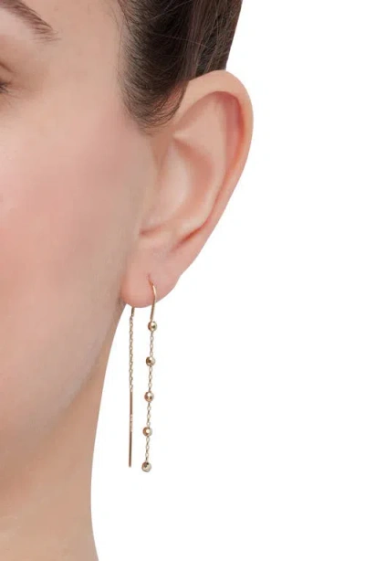 Frankie & Zoe Beaded Threader Drop Earrings In Gold