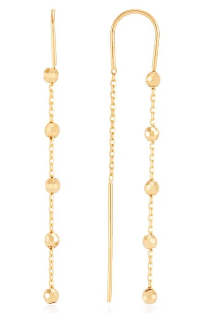 Frankie & Zoe Beaded Threader Drop Earrings In Gold
