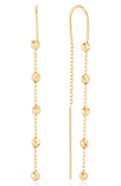 Frankie & Zoe Beaded Threader Drop Earrings In Gold