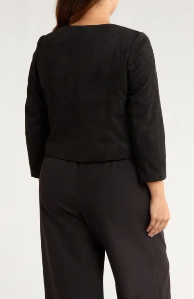 Gemma + Jane Faux Suede Jacket In Black