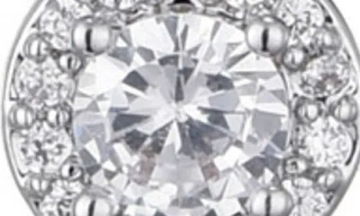 Adornia Cubic Zirconia Halo Drop Huggie Hoop Earrings In Metallic