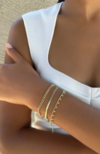 Adornia Set Of 3 Assorted Chain Bracelets In Gold