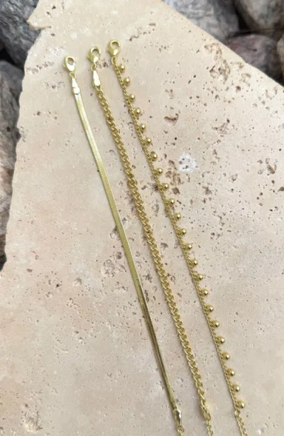 Adornia Set Of 3 Assorted Chain Bracelets In Gold