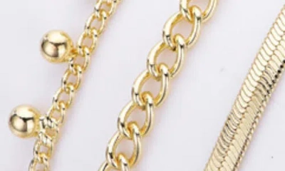 Adornia Set Of 3 Assorted Chain Bracelets In Gold