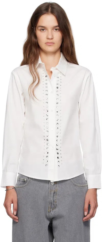 Gimaguas Sky Studded Pointed-collar Shirt In White
