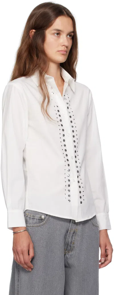 Gimaguas Sky Studded Pointed-collar Shirt In White