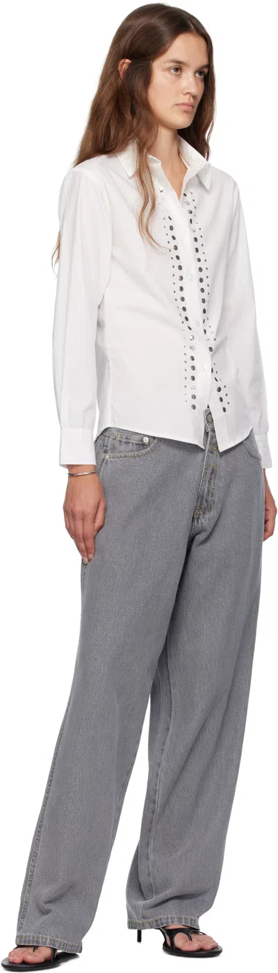 Gimaguas Sky Studded Pointed-collar Shirt In White