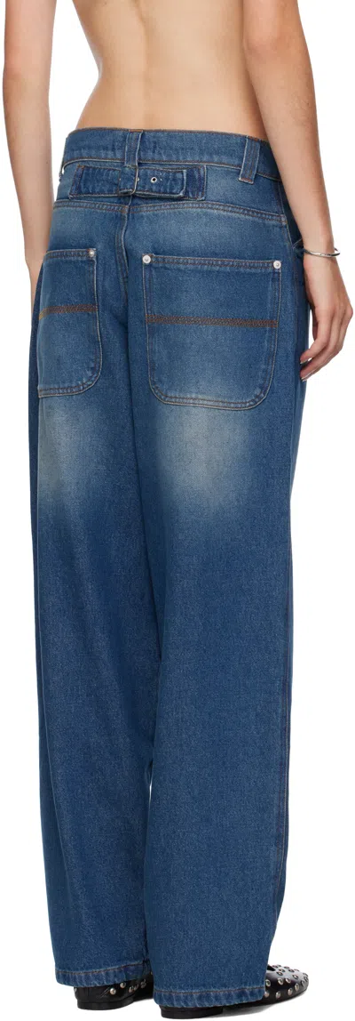 Gimaguas Button-fly Pocket Jeans In Blue