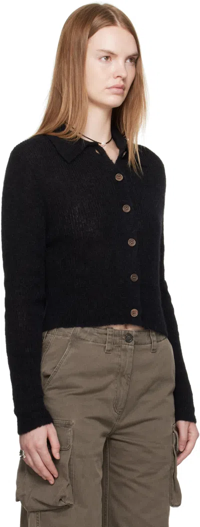 Our Legacy Cropped Top With Classic Collar And Button-down Front In Black