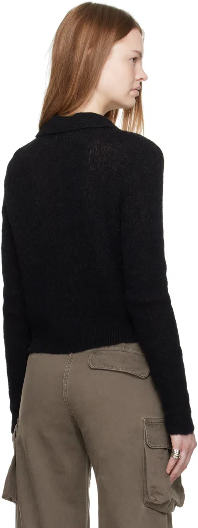 Our Legacy Cropped Top With Classic Collar And Button-down Front In Black