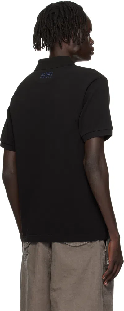 Kenzo Men's Gots Happy Tiger Embroidered Slim Polo In Black