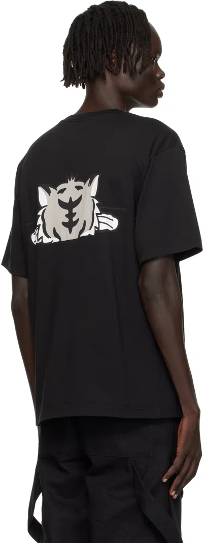 Kenzo Graphic Print Crew Neck Cotton T-shirt In Black