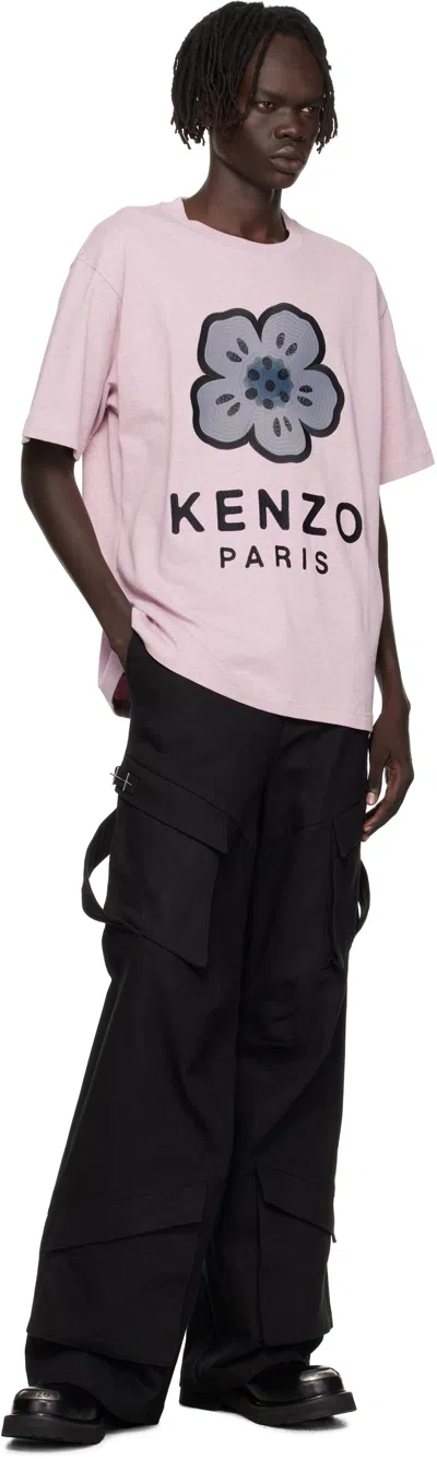 Kenzo T-shirt Oversize Boke Flower Rosa In Neutral