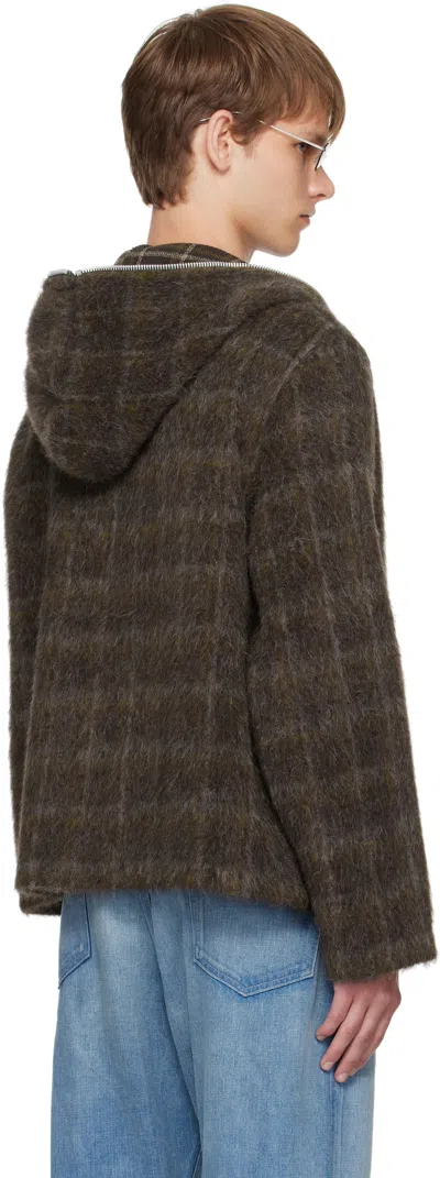 Our Legacy Textured Full Zip Hood Sweatshirt With Cozy Hood In Multi