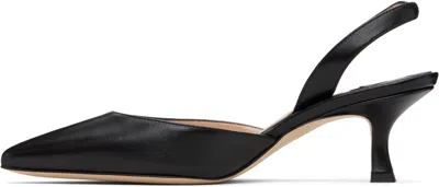 Manolo Blahnik Carolyne Leather Mid-heel 70mm Halter Pump In Black