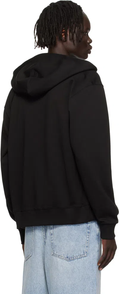 Kenzo Black  Paris 'boke Flower' Embroidered Zipped Hoodie In Black
