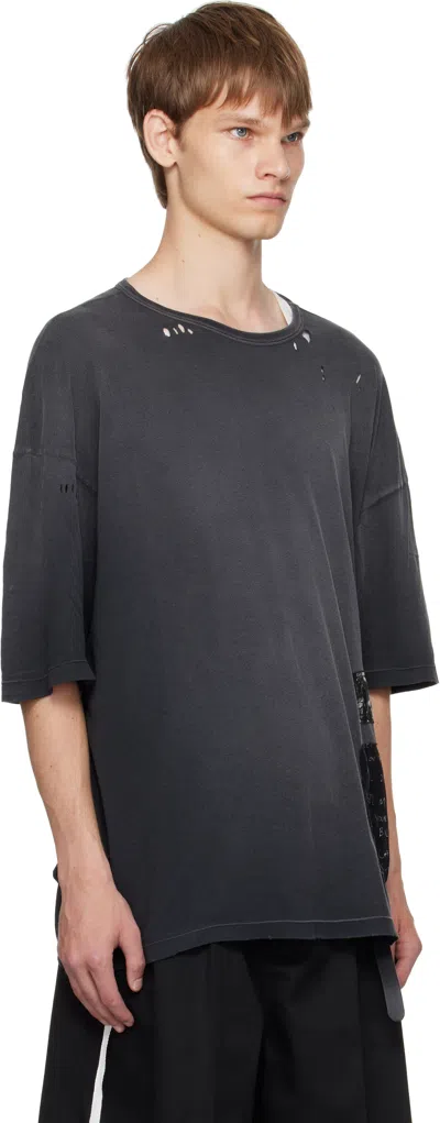 Ann Demeulemeester Dieter High Comfort T-shirt With Patches In Black